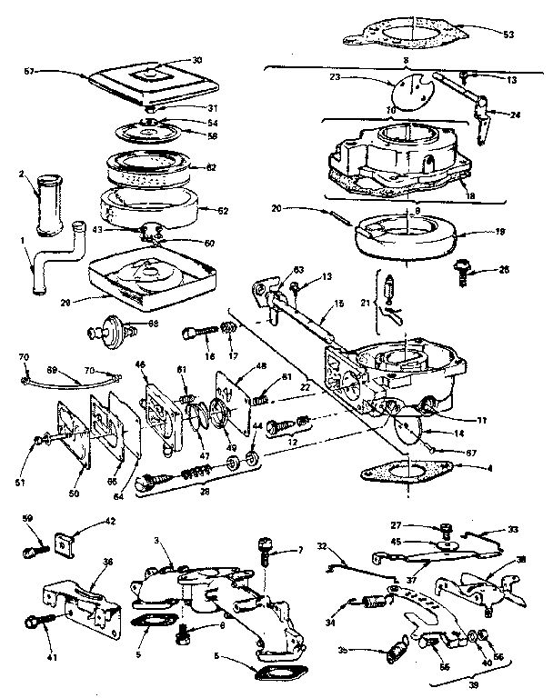 Air Cleaner-Carburetor Group Diagram and Parts List for 402417 0660-01 - 0660-01 Briggs and Stratton Engine